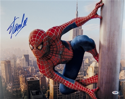 Stan Lee Signed "Spiderman On Flagpole" 16x20 Lithograph (PSA/DNA)